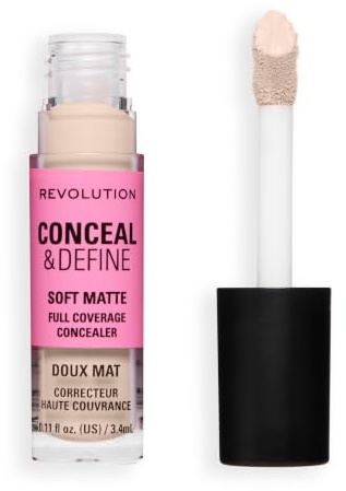 Revolution Conceal & Define Full Coverage Concealer, C0.5C Fair or Light | Matte Finish for Dark Circles, Redness & Blemishes, Vegan & Cruelty-Free, 3.5ml