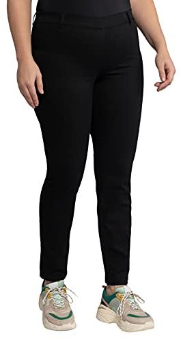 Ulla Popken Jeggings Overdyed K Mit Gürtelschlaufen, Vaqueros para Mujer, Negro (Schwarz 10), 29 E