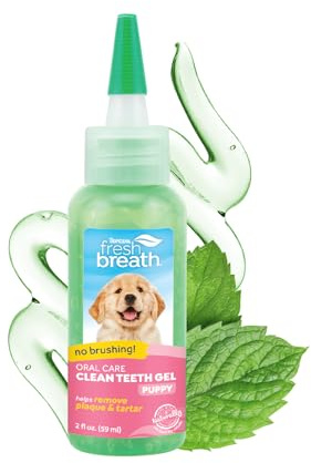 Fresh Breath by TropiClean - Gel di Igiene Dentale per Cuccioli - Denti Puliti, Senza Spazzolare - Combatti Placca & Tartaro - 59 ml