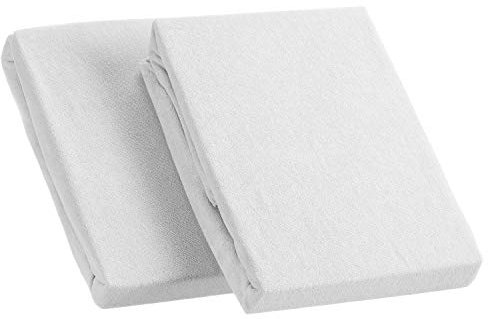 Kinzler C-10048/30 Mikrofaser Frottee Spannbetttuch Uni, 2x 90-100 x190-200 cm, silber