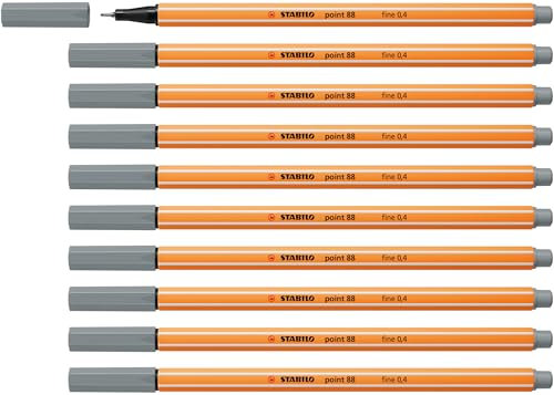 STABILO - Fineliner - point 88-10er Pack - mittelgrau