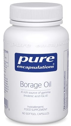 Pure Encapsulations Borage Oil - 200mg GLA per Capsule - Rich Source of Gamma Linolenic Acid - 60 Softgel Capsules