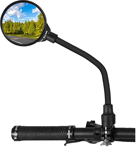 Bike Mirror, 360°Rotatable Adjustable Wide Angle Rear View Mirror, Shockproof Convex HD Safe Cycling Mirror, Universal Bicycle Handlebar Mirrors for Mountain Road Bike Bmx, 1 PCS