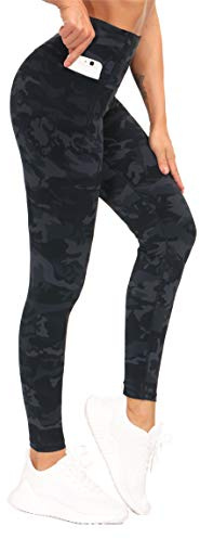 THE GYM PEOPLE Women's High Waist Tummy Control Gym Leggings Yoga Pants | Wide Elastic Waistband, Flat Seam, Smooth, Lightweight, 2 Side Pockets, Ultra-soft, Gusseted Crotch, Running Sports Fitness