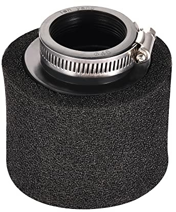 GOOFIT Filtre à Air 45 mm - Double Mousse de Nettoyage - Noir - Bouche Droite - Pour Moto 50-125 cc, Kart, VTT, Quad, Scooter, Course