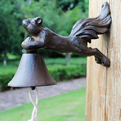 Türglocke Gusseisen Glocke Türklingeln Im Landhausstil – Strapazierfähige Türklingel für Haustür/Lebensmittelgeschäft/Café/Garten, An Der Wand Montierte Schüttelklingel