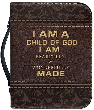 Dajingkj Bibelhülle Mit Reißverschluss Damen Herren Bible Covers für Mädchen Personalisierte Leder Bibelhülle Klein Bibeltasche Bibel Buchumschlag Tasche Bibel Buch Kirche Henkeltaschen