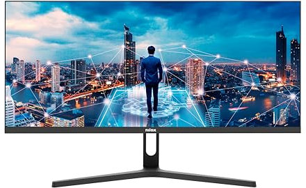 Nilox NXM29UW01 Monitor UltraWide 29 Pollici, Monitor 4K con Frequenza 75Hz, 4ms e Porte HDMI-DP, Schermo PC per Gaming con Display IPS, FreeSync e G-Sync, Ottimizzato per la Protezione degli Occhi