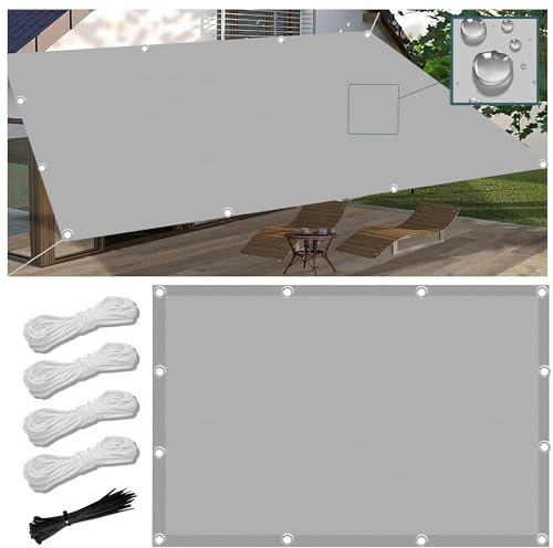Sonnensegel Balkon Ohne Bohren 1x1.2M Segeltuch Meterware, Seitenschutz Balkon Ohne Bohren inkl Befestigungsseile, UV-Schutz, Wetterfest für Garten Terrasse