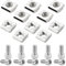 LPZMPZ 10 Stück Nutensteine M8 Set, Edelstahl T Nutenstein Nut 8 mit Schraube, Serie 3030 T-Nut-Muttern Typ B für Aluprofil, Spannpratzen, C Profil, Aluminiumprofil-Extrusionsschlitz (30-M8-Nut8)