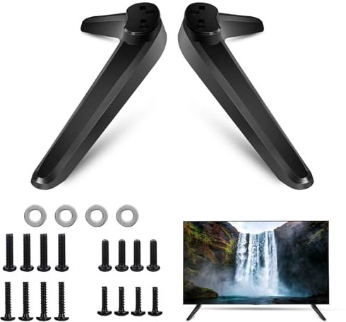 EVDZNA Patas para Soporte de TV, Pies de Soporte de TV Universales para Mesa, Accesorios de Soporte de TV, Soporte de TV con Tornillos, Apto para la Mayoría de Televisores, Negro