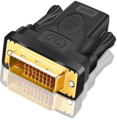 DVI till HDMI-adapter, hane till hona, vändbar lämplig for konvertering av extern bärbar datorskärm