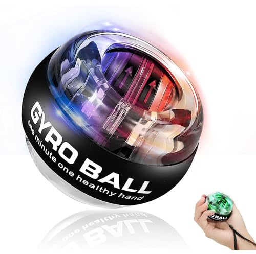 Wrist Trainer Ball, Neuro spin Hand Exerciser, Neuro Spin Ball for Brain, Auto-Start Gyroscopic Forearm Exerciser Gyro Ball, Enhance Grip Strength, Fingers and Muscles, Strengthen Arms, Joint Relief