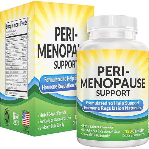 Perimenopause Support (2-Month) Supplement Blend | Women's Health & Hormone Support with 11 Herbs & Extracts | Female Hormonal Balance Supplements | 60-Day Bulk Supply | 120 Capsules