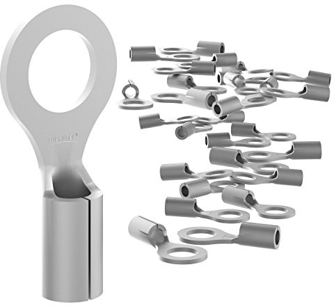 AUPROTEC 10x Connettore ad Occhiello 4-6 mm² foro Ø M10 RNB Capicorda nudi Connettori ad Anello Rame Stagnato non isolato Terminali per Cavi Fili Elettrici