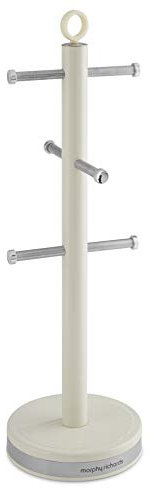 Morphy Richards 976010 Dune 6 Mug Tree, Cup Holder, Stainless Steel Construction with Anti Slip Weighted Base, Ivory Cream, 1