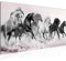 Runa Art Wandbild Pferde 1 Teilig 100 x 40 cm Modern Bild auf Vlies Leinwand Tiere Wohnzimmer Schlafzimmer Grau Rosa 032512b