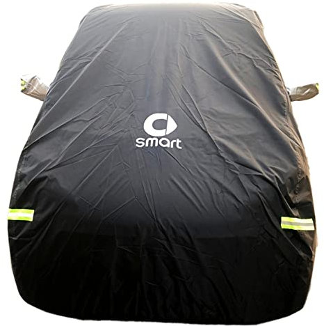 BENME Auto Abdeckplane Wasserdicht Autoplane Autoabdeckung Für Smart Forfour 453 Abdeckung Vollgarage Sonne UV Schutz Ganzgarage Mobile Garage Oxford Stoff SchutzhüLle Für Winter Sommer,Black