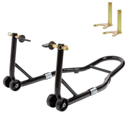 HILAKE Soporte de motocicleta para elevación de rueda trasera de brazo basculante para Yamaha, Honda, Kawasaki, Suzuki, U+L, color negro