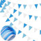 Banner stamina bianca blu da 66 piedi, tessuto in poliestere 52 pezzi bandiere impermeabili riutilizzabili per la festa della mamma, compleanno, festa di nozze, decorazione