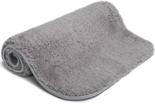 Good Nite Tappeto da bagno, grigio, 50 x 80 cm, tappeto da bagno di lusso, lavabile in lavatrice, assorbente, extra morbido