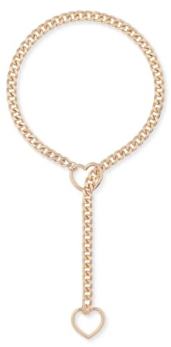 ADEMISHIA Heart O-ring Slip Chain Necklace For Women, Adjustable