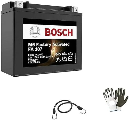 KOMPATIBEL MED HARLEY DAVIDSON FXDB Dyna Street Bob 1450 2006 BATTERI KLAR ATT MONTERA YTX20HL GEL SLA BOSCH FA1071 LADDNING DIY SIGILLADE BATTERIER 18AH 12V 176X89X154MM