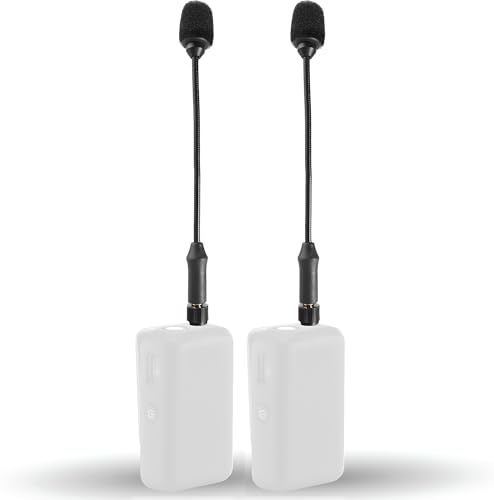 Movo MV-M101 Gooseneck Omnidirectional Lavalier Microphone- Compatible with DJI Mic/Rode Wireless Go Series Wireless Transmitters - Lapel Mic for Interviews and Content Creators (TRS 3.5mm) - 2 Pack