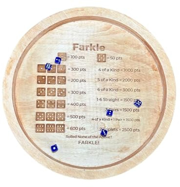 Rundes Würfeltablett aus Holz - 18 cm Würfeltablett | Durrable Klassisches Würfelbrett | Würfeltablett zum Rollen | Zuverlässiges Zubehör für Pe Brettspiele