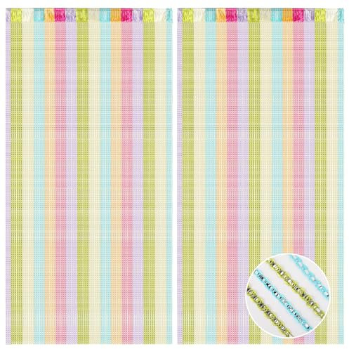 BEIMEIII 2 Stück Fadenvorhang Terrassentür Türvorhang 100 * 200cm Blickdicht Fliegenvorhang Balkontür Vorhang Terrassentür Fliegen Grün Bunt für Esszimmer Schlafzimmer Hochzeit