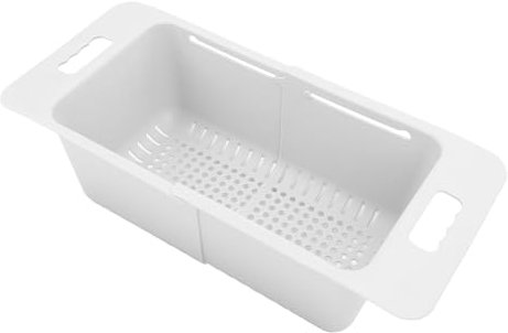 Chest Freezer Basket, 15 to 25KG Bearing Freezer Storage Bin Expandable with Handle, Universal Adjustable Deep Freezer Organizer Bin for Kitchen (White)