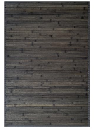 Acomoda Textil – Alfombra de Bambú Natural Ecológica para Interior y Exterior. Alfombra Resistente, Antideslizante y Cómoda para Dormitorio, Salón y Jardín. (Gris Oscuro, 120x180 cm)