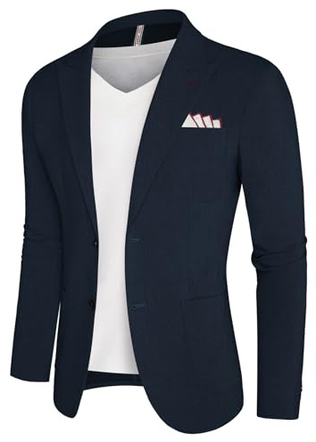 PJ PAUL JONES Blazer för män normal passform sportrockar smart ledig lätt jacka, marinblå, XXL