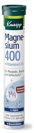 Kneipp Brausetabletten Magnesium 400 + Vitamine C+E - Granatapfel-Geschmack - 15 Brausetabletten
