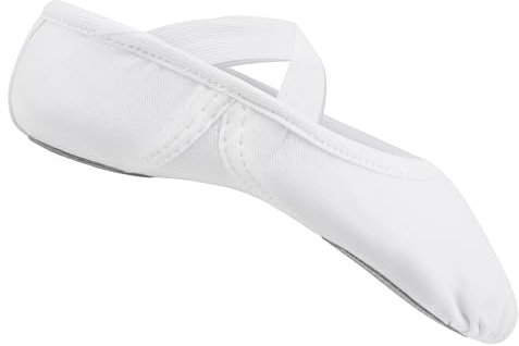 Stelle Ballet Shoes for Women Highly Stretch Canvas Dance Slipper Ballet Mesh Flats Non-Slip Yoga(White,6MW)