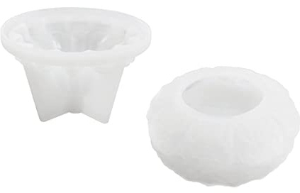 Moules en silicone pour bougeoirs en résine - En forme de fleur de lotus - Moules en époxy pour loisirs créatifs - Moule à bibelots