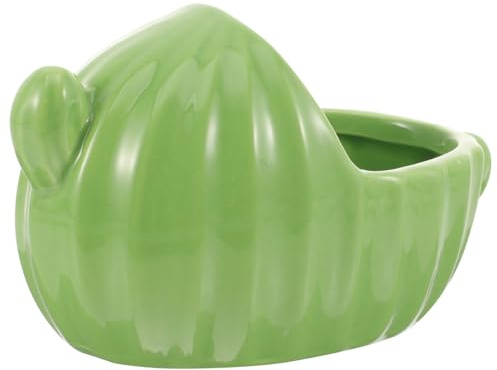 Homoyoyo Bañera para Hámster de Cerámica Verde, Recipiente Pequeño Reutilizable, Superficie Lisa Fácil de Limpiar, Baño y Juego para Mascotas Pequeñas como Hámsteres y Chinchillas