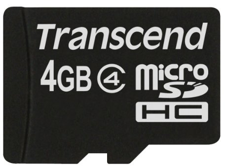 Transcend TS4GUSDC4 Micro SDHC 4GB Class 4 Speicherkarte Schwarz