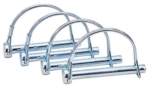 INCREWAY 4pcs Axe de verrouillage de broche de verrouillage de sécurité, 5/16 pouce de verrouillage de prise de force avec fil de retenue rond pour jardin de pelouse de remorques de ferme