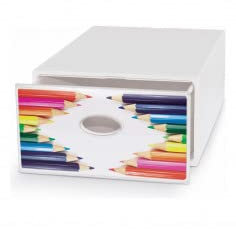 Scatola portatutto modulare e componibile con cassetto Estraibile 280 x 400 x h 150 mm Art QBOX Large