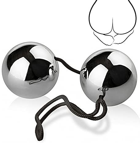 QgLust Edelstahl Analperlen Vaginal Kugeln Analkette mit 2 Kugel G-Punkt Anus Dilatator Analkugeln Metall Anal Beads SM Sexspielzeuge für Frauen Männer Paare(Perlen Ø30mm)