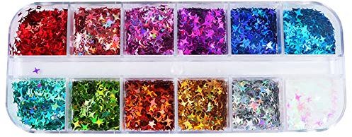 Estrella de lentejuelas, confeti con purpurina para manualidades, decoración de uñas y fiestas