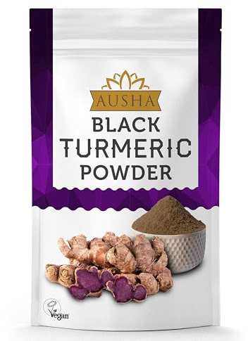 Ausha Black Turmeric Powder 100g - Turmeric Shot, Joint Pain Relief, Energy, Stamina - Add to Juices, Smoothies