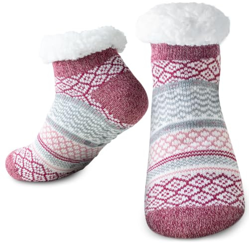 Cirorld Slipper Fluffy Socks for Women Men, Warm Winter Thick Fuzzy Bed Socks With Grippers, Non Slip 4-9, Christmas Birthday Halloween Holiday Gifts for Women, Ladies, Girls, Stocking Fillers,Beige