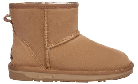 EVERAU Klassische Mini-Stiefel für Damen - Emu, Beige, EU 38 Weiblich