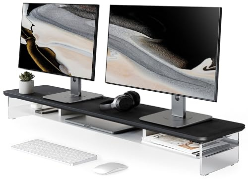 Fenge Support Ecran PC, Acrylique, Ordinateur TV, Noir, 108cm