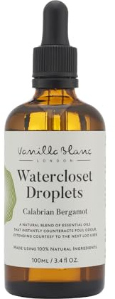 Vanilla Blanc - Calabrian & Bergamot Water-Closet Droplets - Eliminates Foul Odour - 100% Natural Alternative to Air Fresheners & Sprays - Eco-Friendly Formula – 100ml