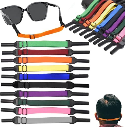 RXKFIGX Cinturino per Occhiali Universale Cinturino Cinghie per Occhiali Sportivi Occhiali da Sole Fasce Cinturino per Occhiali Sportivo per Uomini Donne e Bambini （10 Colori Disponibili）