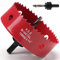 FASTDEPLE Sierra Corona 108mm, Bimetálica, Perforadora con Árbol Hexagonal y Brocas de Centrado, para Madera, Metal Suave, PVC, Rojo