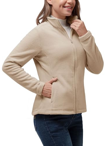 33,000ft Womens Fleece Jackets Ladies Lightweight Warm Full Zip Coat